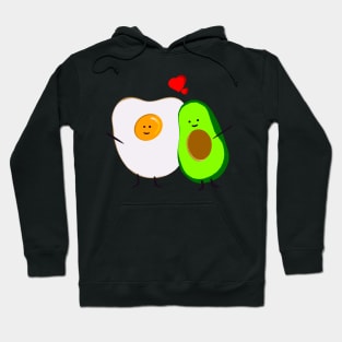 Cute egg and avocado couple cartoon Hoodie